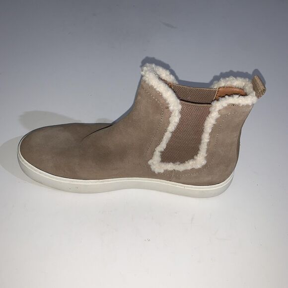 Lucky Brand Shoes Womens 9.5M Tan Faux Fur Trim Kichai Slip On Sneaker Boots - Picture 3 of 8